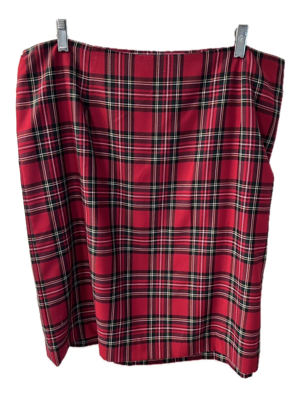 Talbots Red Plaid Pencil Skirt